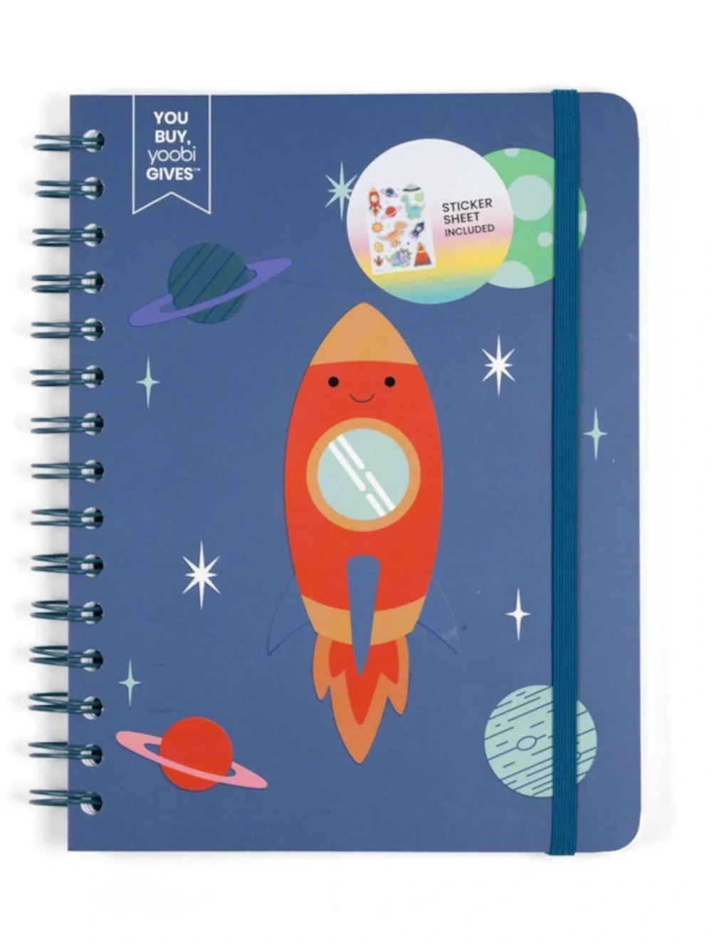 Yoobi Outer Space Spiral Journal/Notebook, Pen Set Space Rocket Design